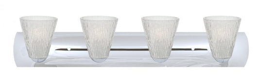 Nico 5 Bath Vanity, 4-Light, Chrome, Glitter Stone Glass, 30.5"W (4WZ-NICO5GL-CR 2PX8K0)