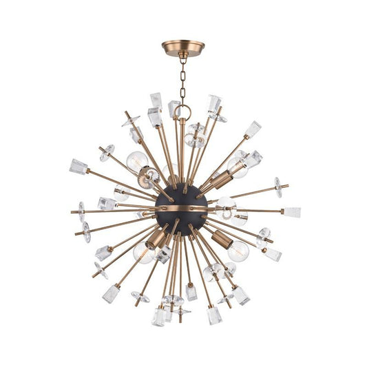 Liberty Chandelier, 6-Light, Aged Brass, 32"W (5032-AGB 9ZH4R)