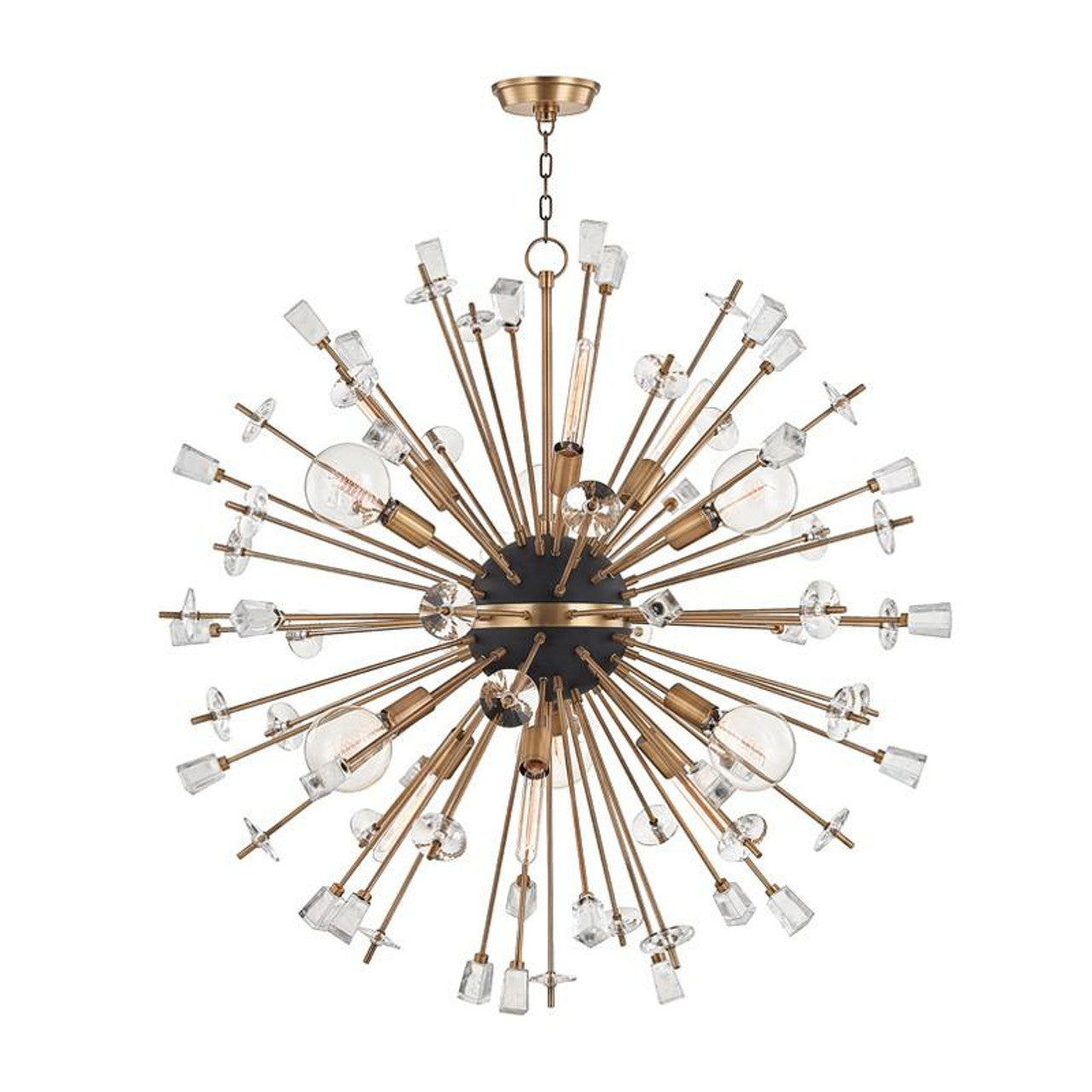 Liberty Chandelier, 12-Light, Aged Brass, 46"W (5046-AGB 9ZH4U)