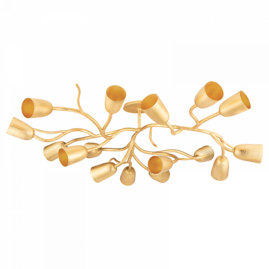 Vine Semi-Flush, 16-Light, Gold Leaf, 67"W (5067-Gl A8L6E)