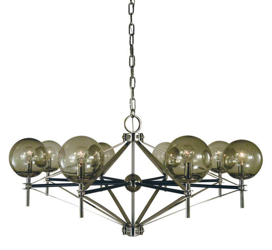 Calista Chandelier, 8-Light, Nickel, 40"W (5068 PN/MBLACK A088N)