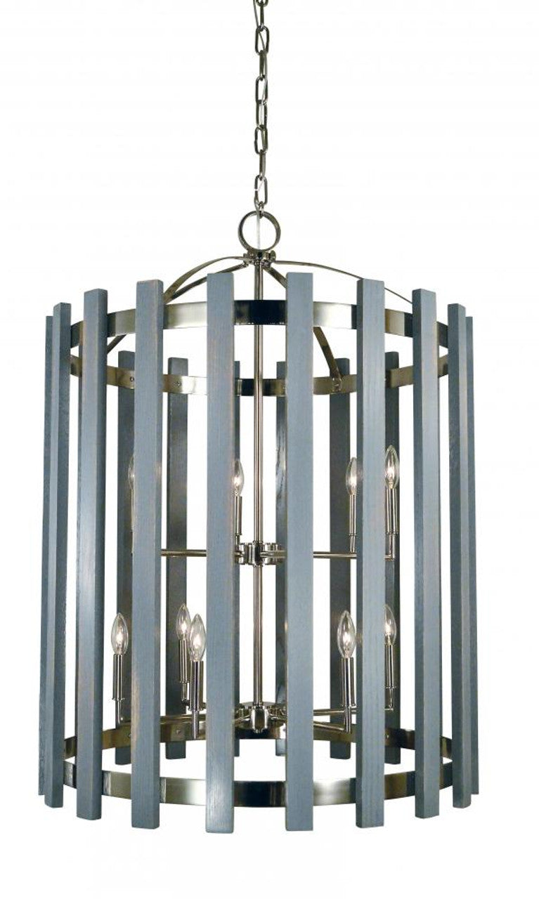 Arcadia Foyer Chandelier, 12-Light, Polished Nickel, 29"W (5128 PN A089A)