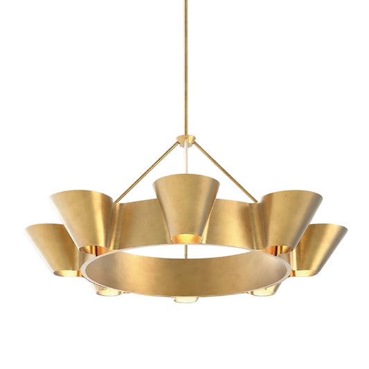 Reeve Chandelier, 8-Light, Vintage Gold Leaf, 37.5"W (5638-VGL A8G8A)