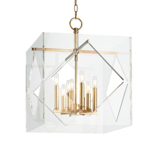 Travis Pendant, 8-Light, Aged Brass, 20"W (5920-AGB 9WCLE)