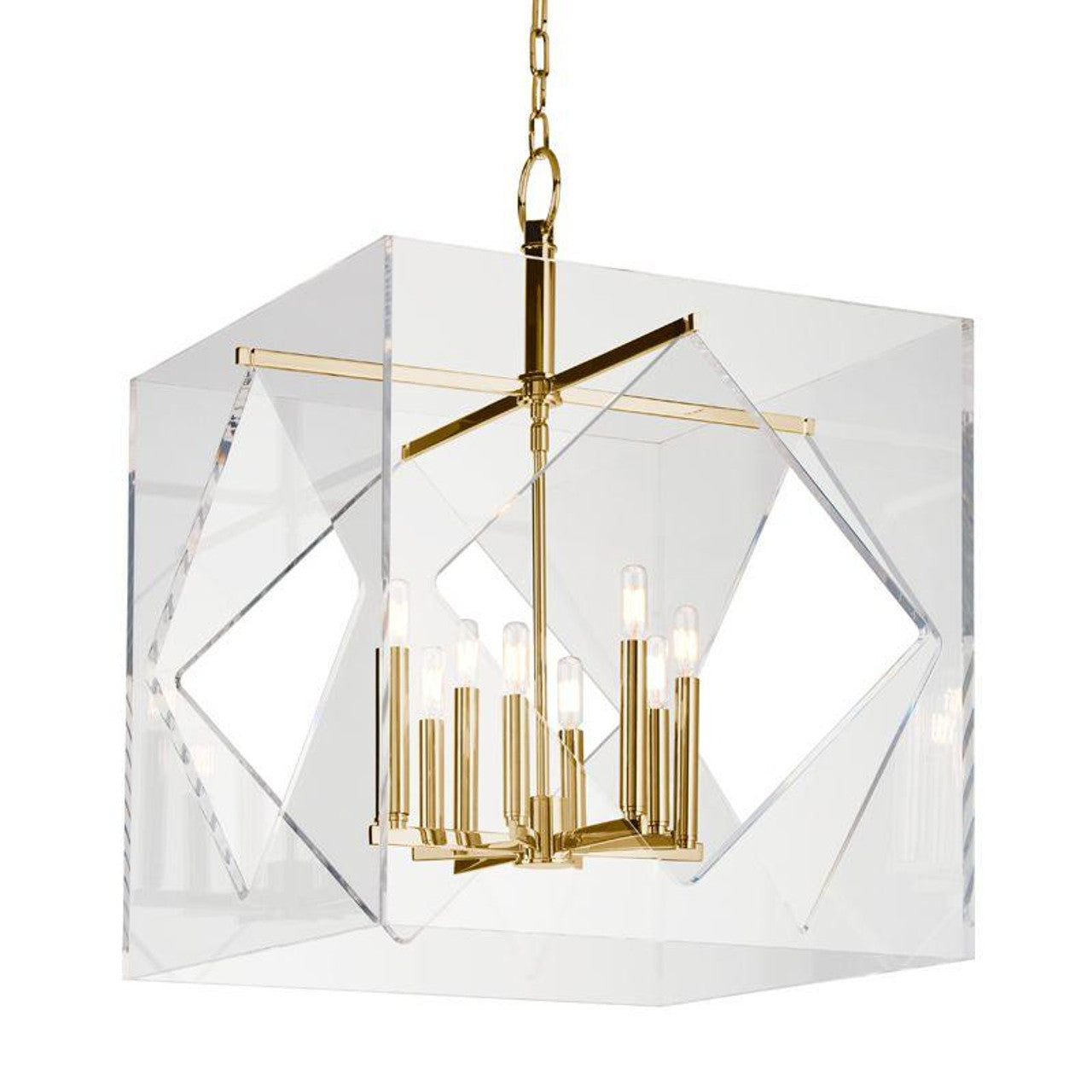 Travis Chandelier, 8-Light, Aged Brass, 24"W (5924-AGB 9WCLG)