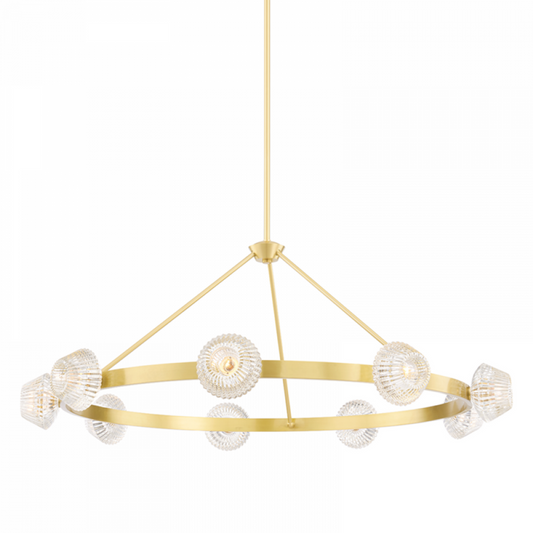 Barclay Chandelier, 9-Light, Aged Brass, 50.5"W (6150-Agb A8L7A)