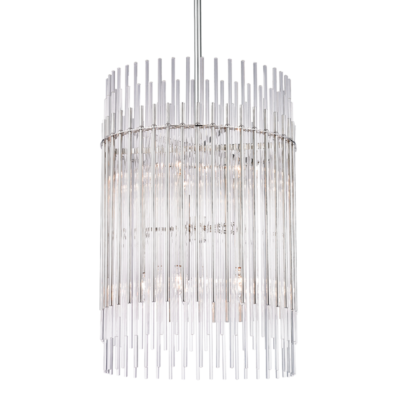 Wallis Pendant, 10-Light, Polished Nickel, Clear Shade, 20.75"W (6320-PN 9ZG59)