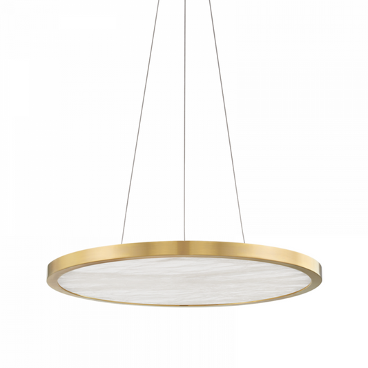 Eastport Pendant, 1-Light, LED, Aged Brass, 24"W (6324-AGB A8J96)