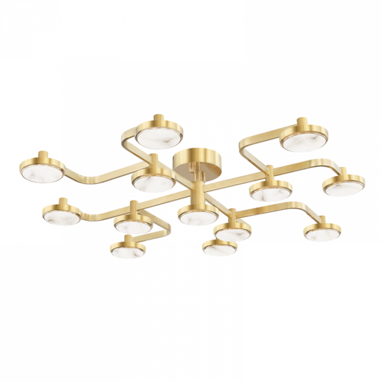 Meander Chandelier, 13-Light, LED, Aged Brass, 43.25"W (6343-Agb A8L7R)