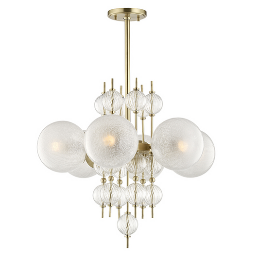 Calypso Chandelier, 6-Light, Aged Brass, 27.25"W (6427-AGB A2KTU)