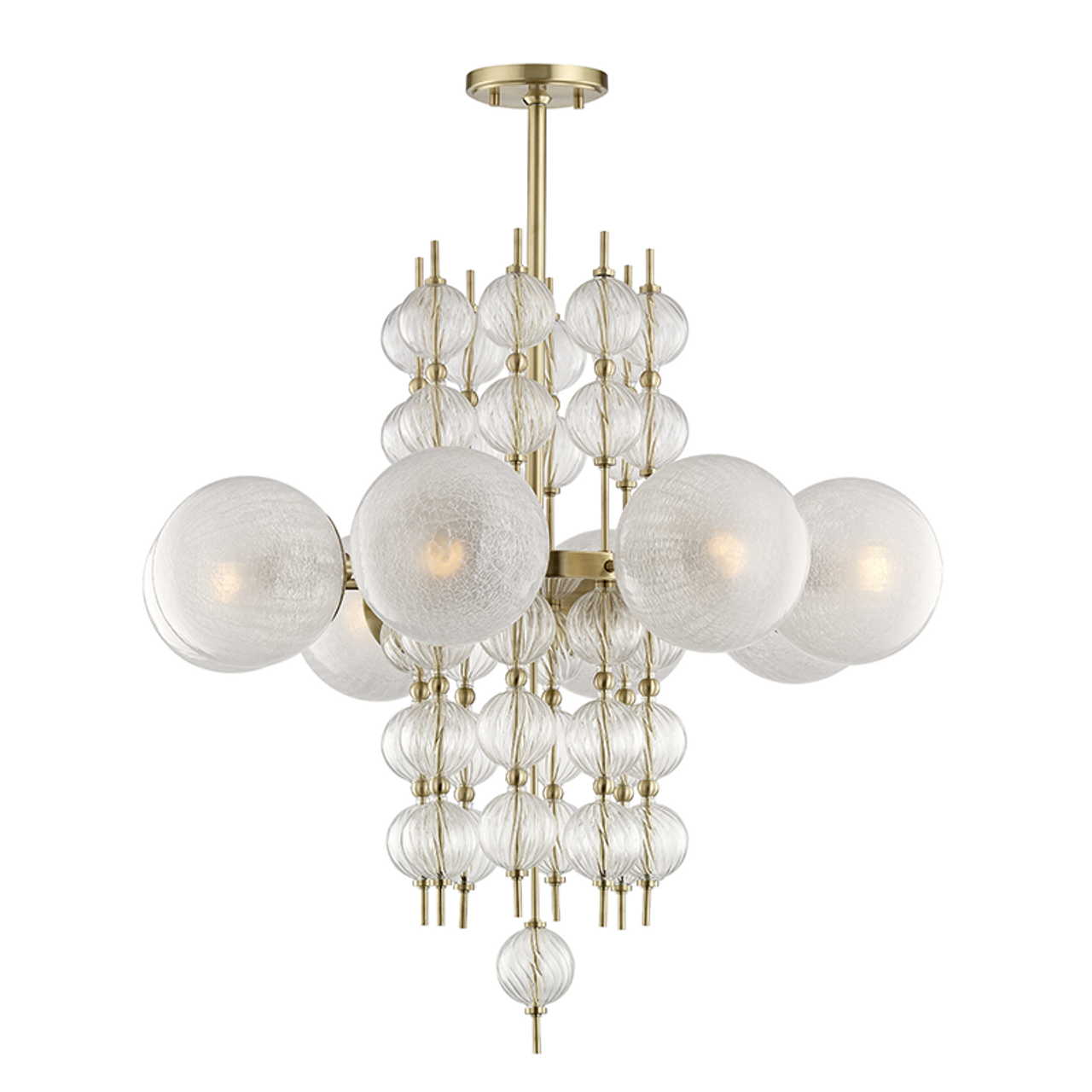 Calypso Chandelier, 8-Light, Aged Brass, 33.5"W (6433-AGB A2KTW)