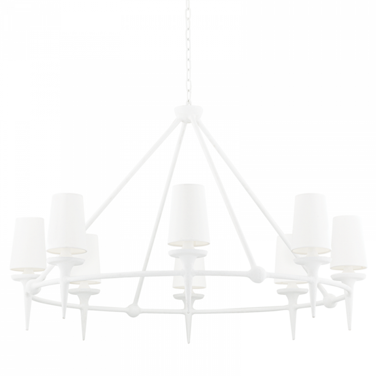 Torch Chandelier, 8-Light, White Plaster, 48"W (6648-Wp A8M47)