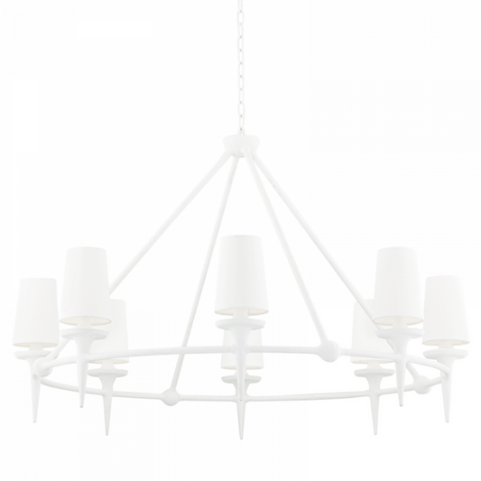 Torch Chandelier, 8-Light, White Plaster, 48"W (6648-Wp A8M47)