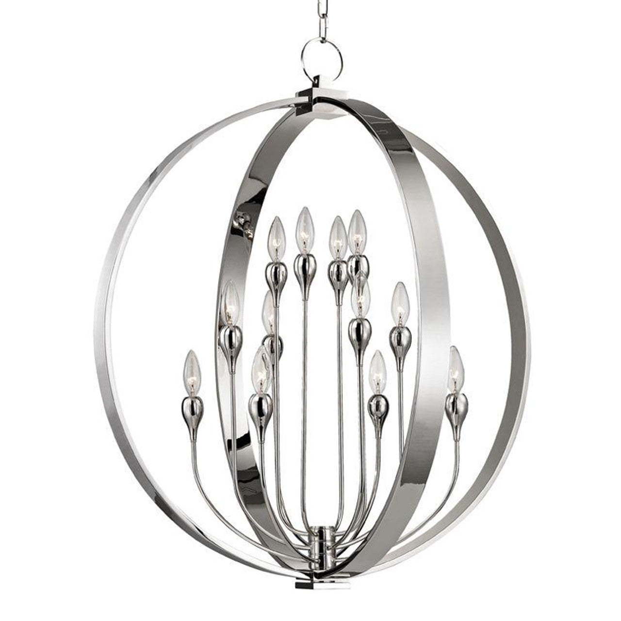 Dresden Chandelier, 12-Light, Polished Nickel, 30"W (6730-PN 9Z9A6)