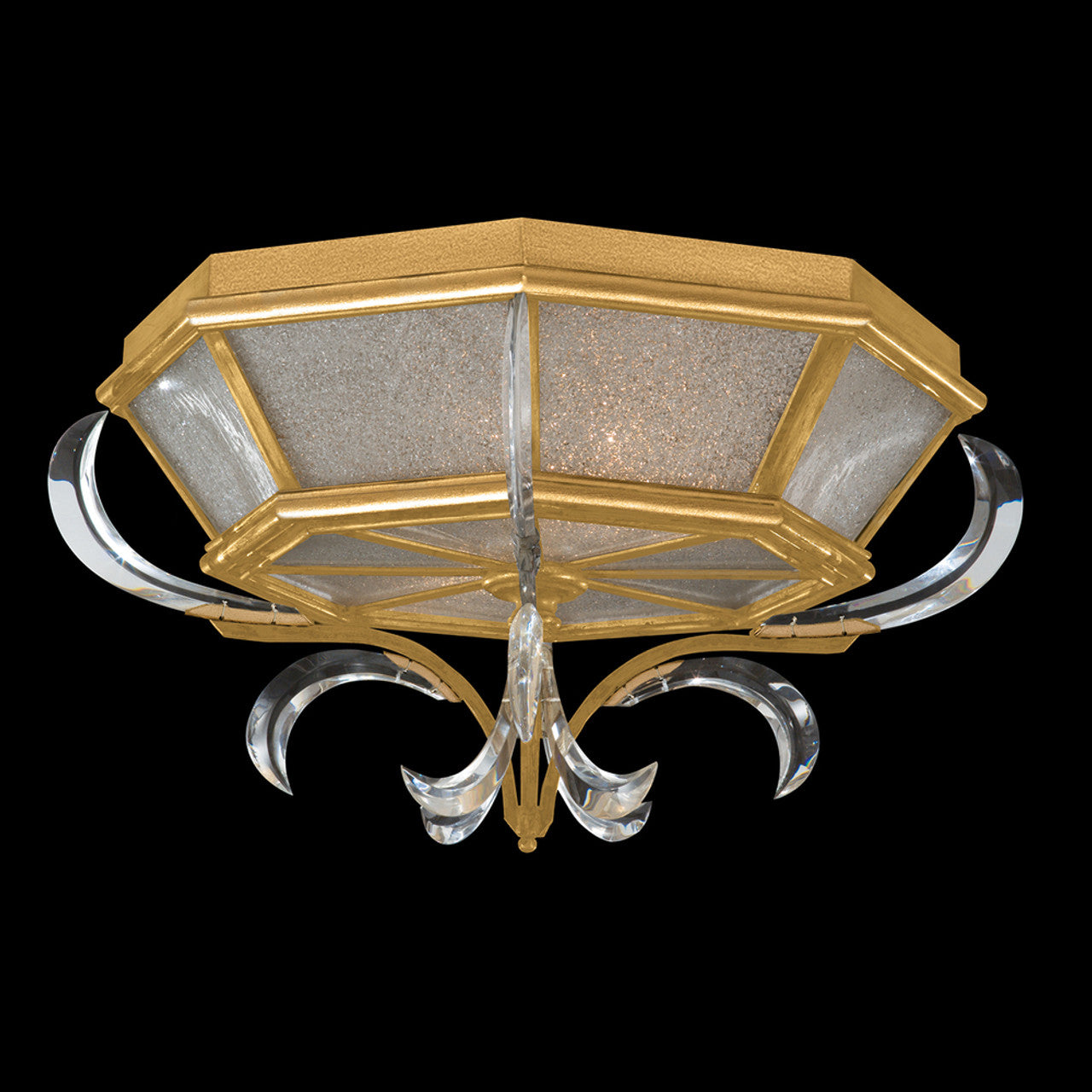 Beveled Arcs Flush Mount, Round, 2-Light, Gold Leaf, 26"W (704240-SF3 NJ0A)