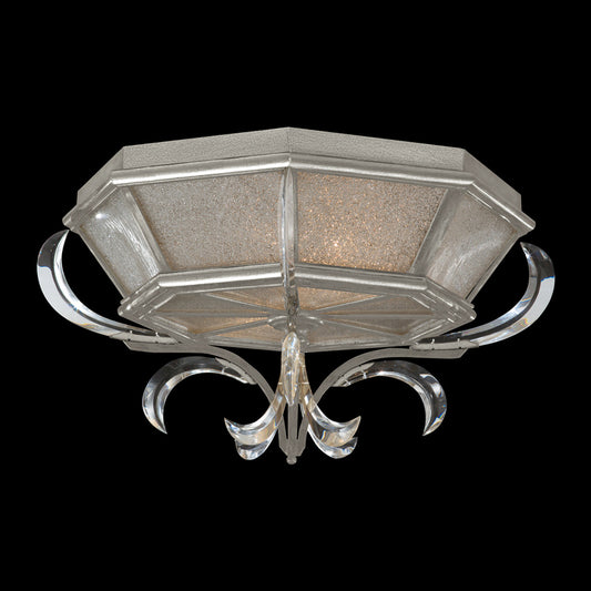 Beveled Arcs Flush Mount, Round, 2-Light, Silver Leaf, 26"W (704240-SF4 NJ0C)