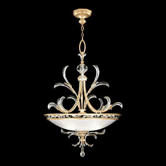 Beveled Arcs Pendant, Round, 3-Light, Gold Leaf, 44"W (704440-SF3 NJ0F)