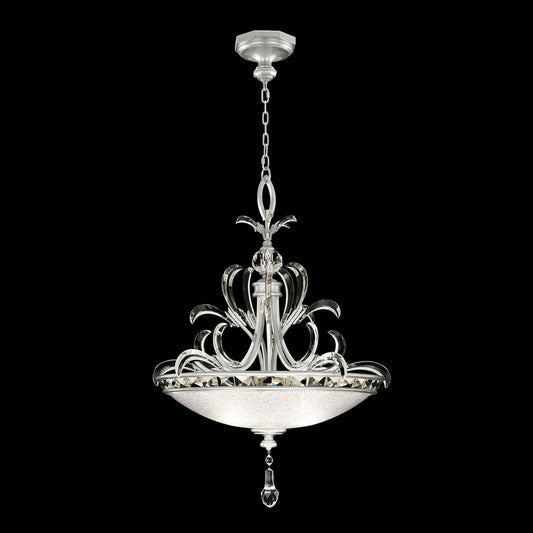 Beveled Arcs Pendant, Round, 3-Light, Silver Leaf, 32"W (704540-SF4 NJ0J)