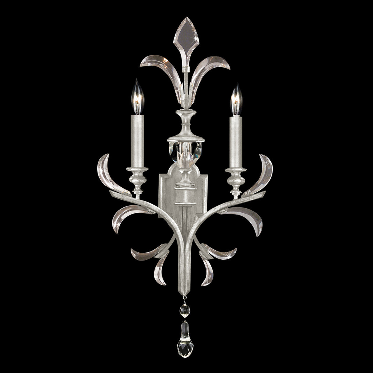 Beveled Arcs Wall Sconce, 2-Light, Silver Leaf, 32"H (704850-SF4 NJ0L)