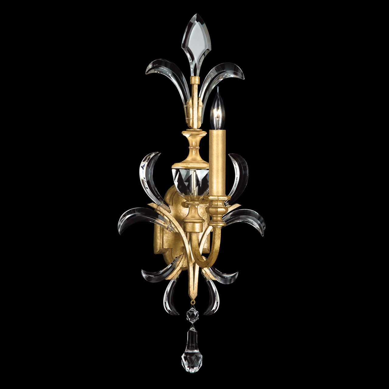 Beveled Arcs Wall Sconce, 1-Light, Gold Leaf, 29"H (704950-SF3 NJ0M)