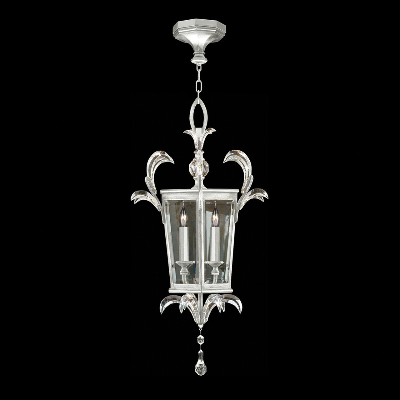 Beveled Arcs Pendant, Square, 3-Light, Silver Leaf, 22"W (705440-SF4 NJ0V)