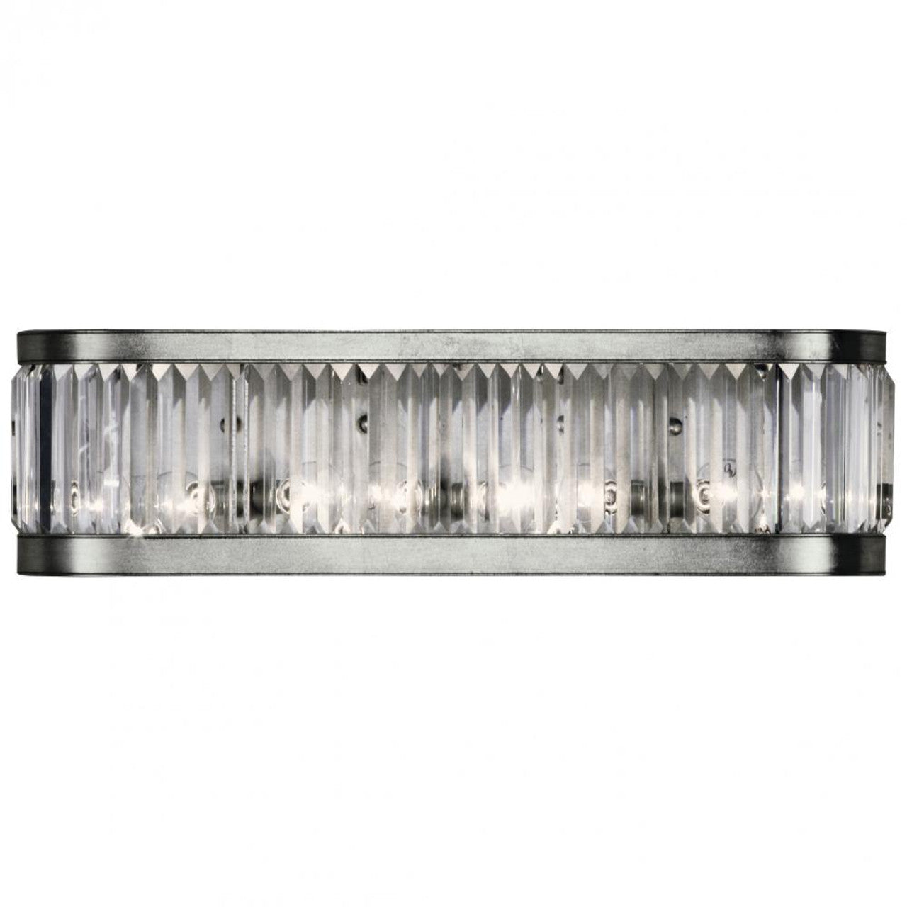 Crystal Enchantment Wall Sconce, 4-Light, Silver Leaf, Multi-faceted Crystal Panels, 7"H (706550ST 6EMU)