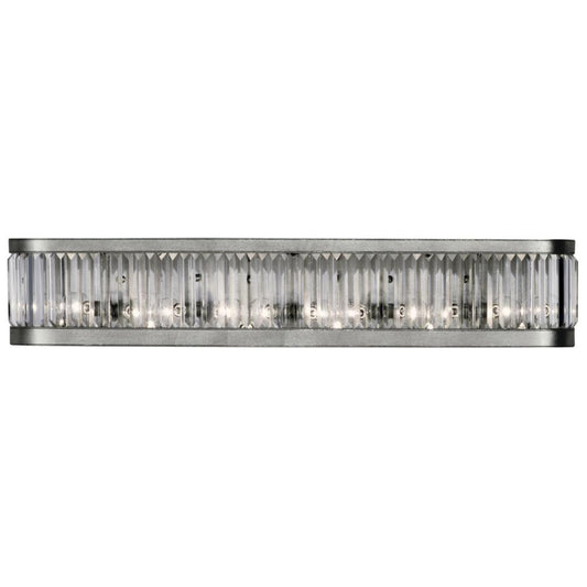 Crystal Enchantment Wall Sconce, 6-Light, Silver Leaf, Multi-faceted Crystal Panels, 7"H (706650ST 6EMV)