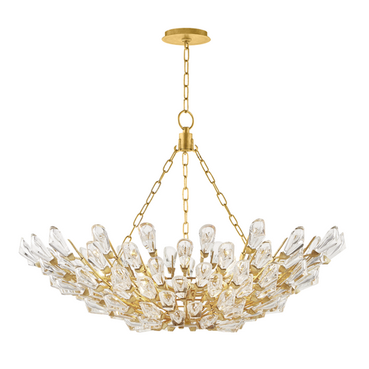 Tulip Chandelier, 10-Light, Gold Leaf, 39.5"W (7240-GL A5LH3)