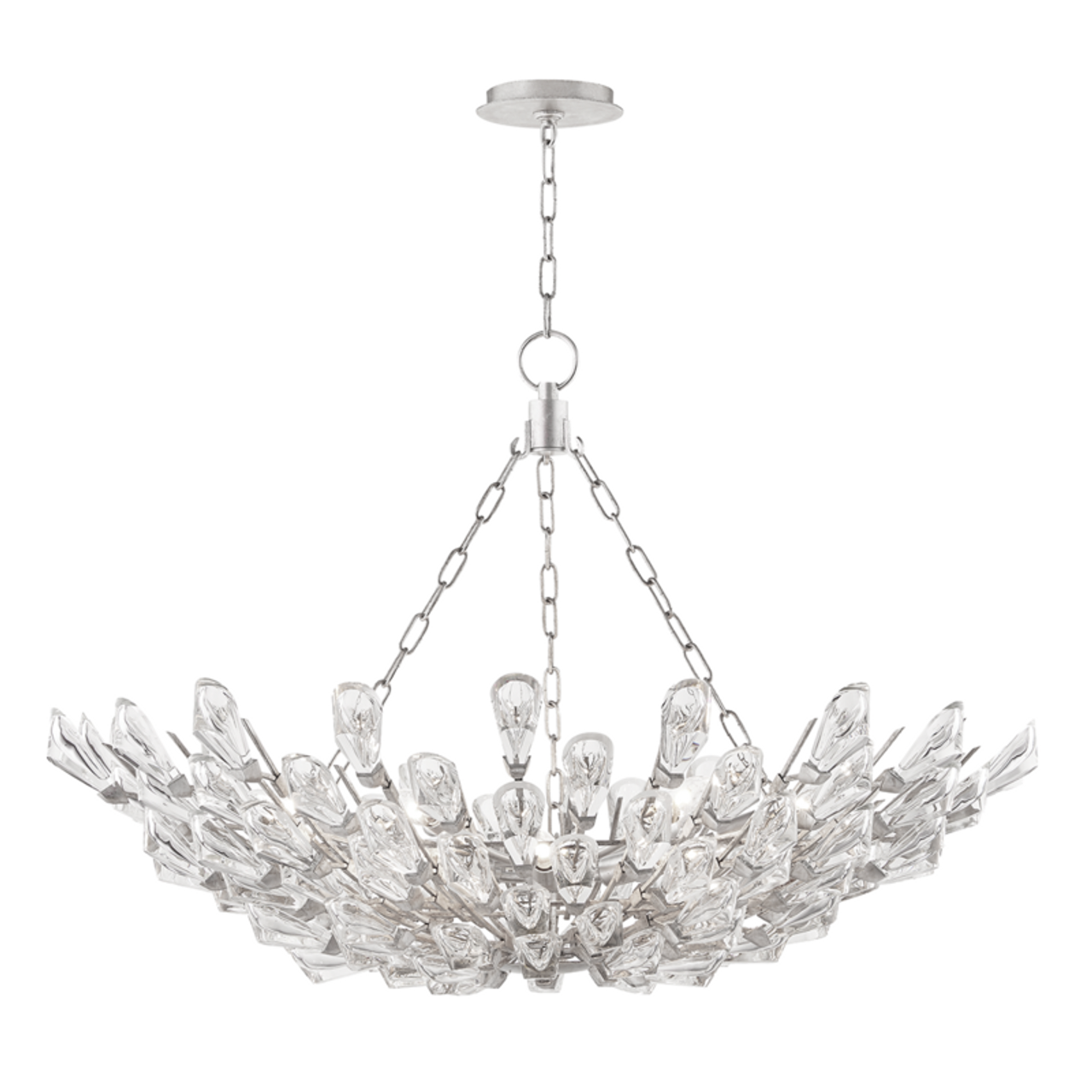 Tulip Chandelier, 10-Light, Silver Leaf, 39.5"W (7240-SL A5LH4)