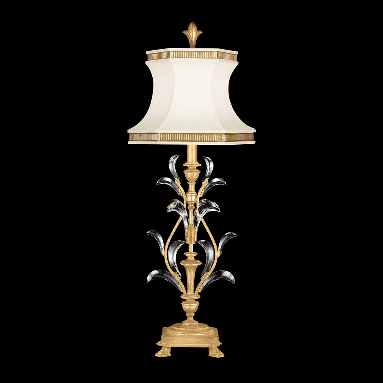 Beveled Arcs Table Lamp, 1-Light, Gold Leaf, 41"H (737810-SF3 NJ14)