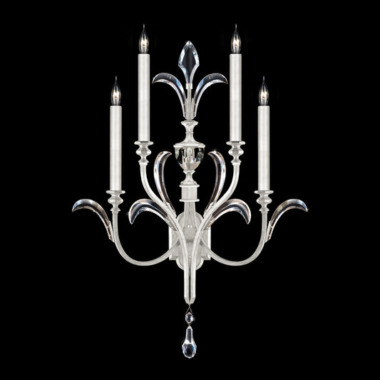 Beveled Arcs Wall Sconce, 4-Light, Silver Leaf, 36"H (738650-SF4 NJ1G)