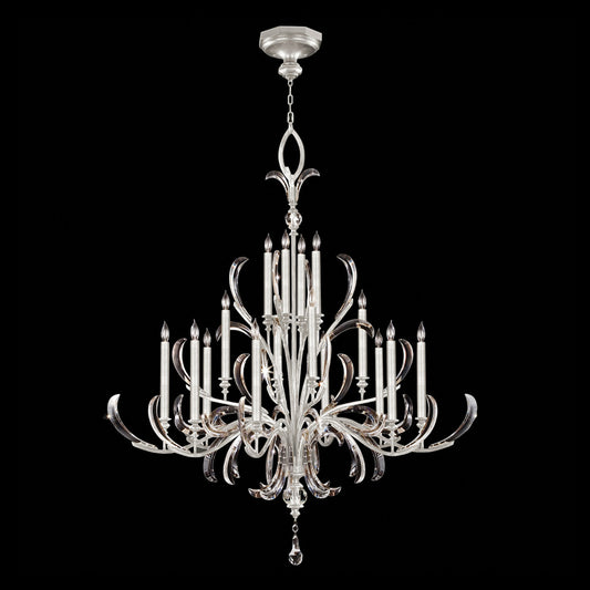 Beveled Arcs Chandelier, Round, 16-Light, Silver Leaf, 58"W (739640-SF4 NJ1N)