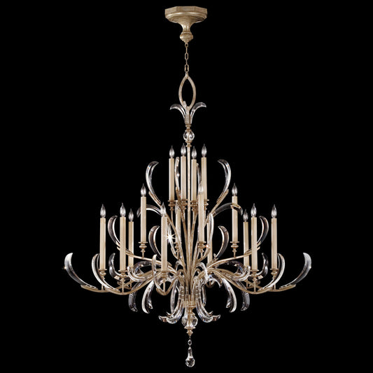 Beveled Arcs Chandelier, Round, 16-Light, Silver, 58"W (739640ST 99E8)