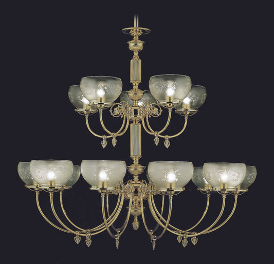 Chancery Foyer Chandelier, 15-Light, Polished Brass, 44"W (7515 PB R8MQ)