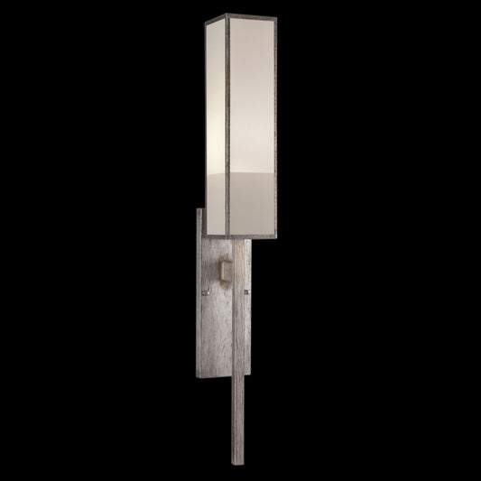 Perspectives Wall Sconce, 1-Light, Silver Leaf, Multi-Tonal White Crepe, 33"H (753950-2GU D85J)