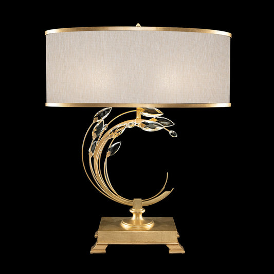 Crystal Laurel Table Lamp, 1-Light, Gold Leaf, Faceted Crystal Leaves, 31"H (758610-SF33 NJ28)