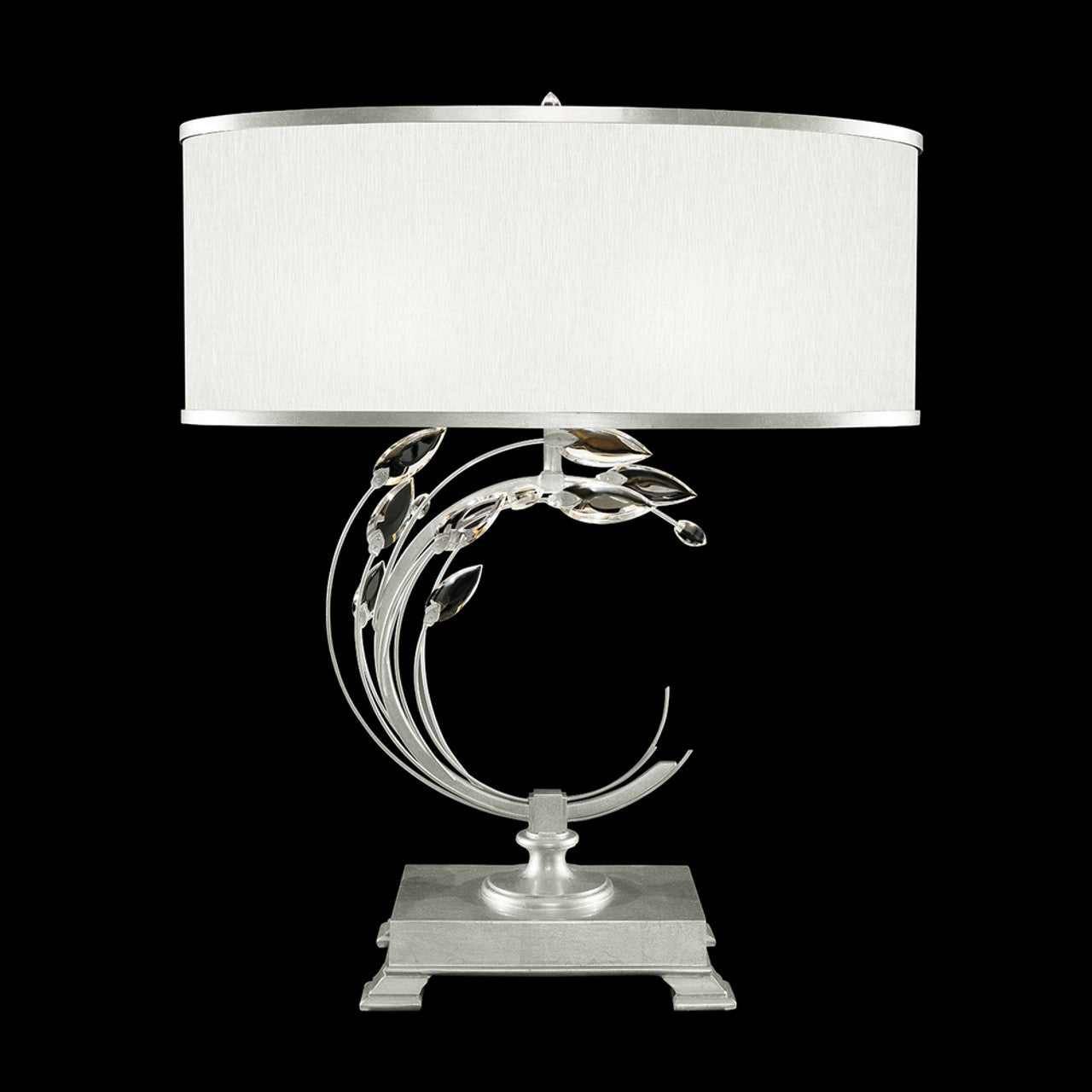 Crystal Laurel Table Lamp, 1-Light, Silver Leaf, Faceted Crystal Leaves, 31"H (758610-SF41 NJ2A)