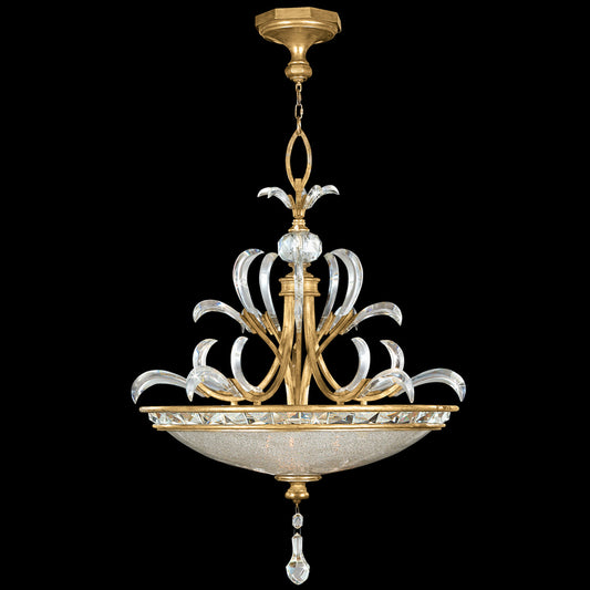 Beveled Arcs Pendant, Round, 3-Light, Gold, 32"W (761740ST 9ADE)