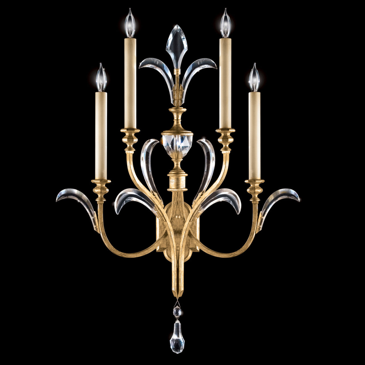 Beveled Arcs Wall Sconce, 4-Light, Gold Leaf, 36"H (762550ST 9ADL)