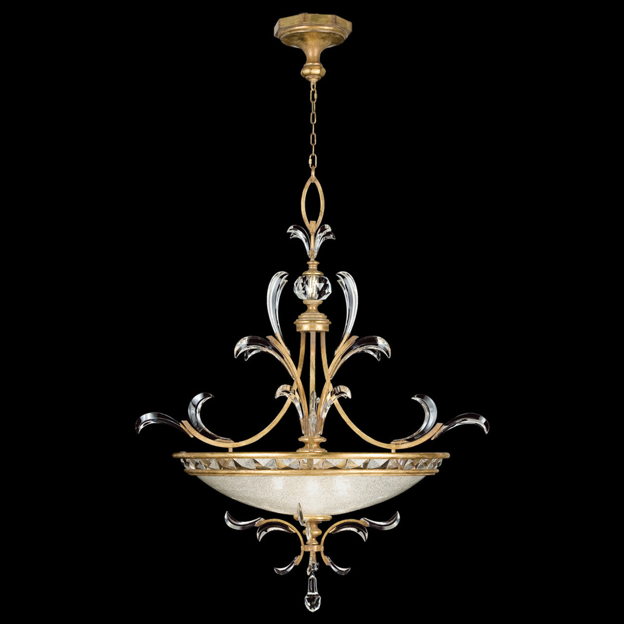 Beveled Arcs Pendant, Round, 3-Light, Gold, 44"W (762740ST 9ADN)