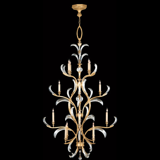 Beveled Arcs Chandelier, Round, 16-Light, Gold, 48"W (762940ST 9ADQ)