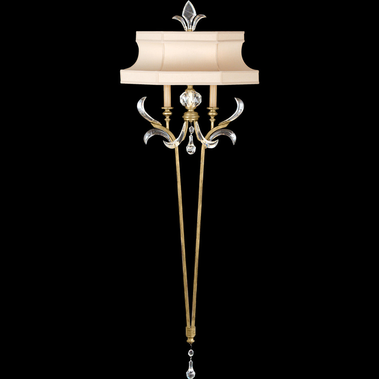 Beveled Arcs Wall Sconce, 2-Light, Gold Leaf, 66"H (768450ST 9AE2)