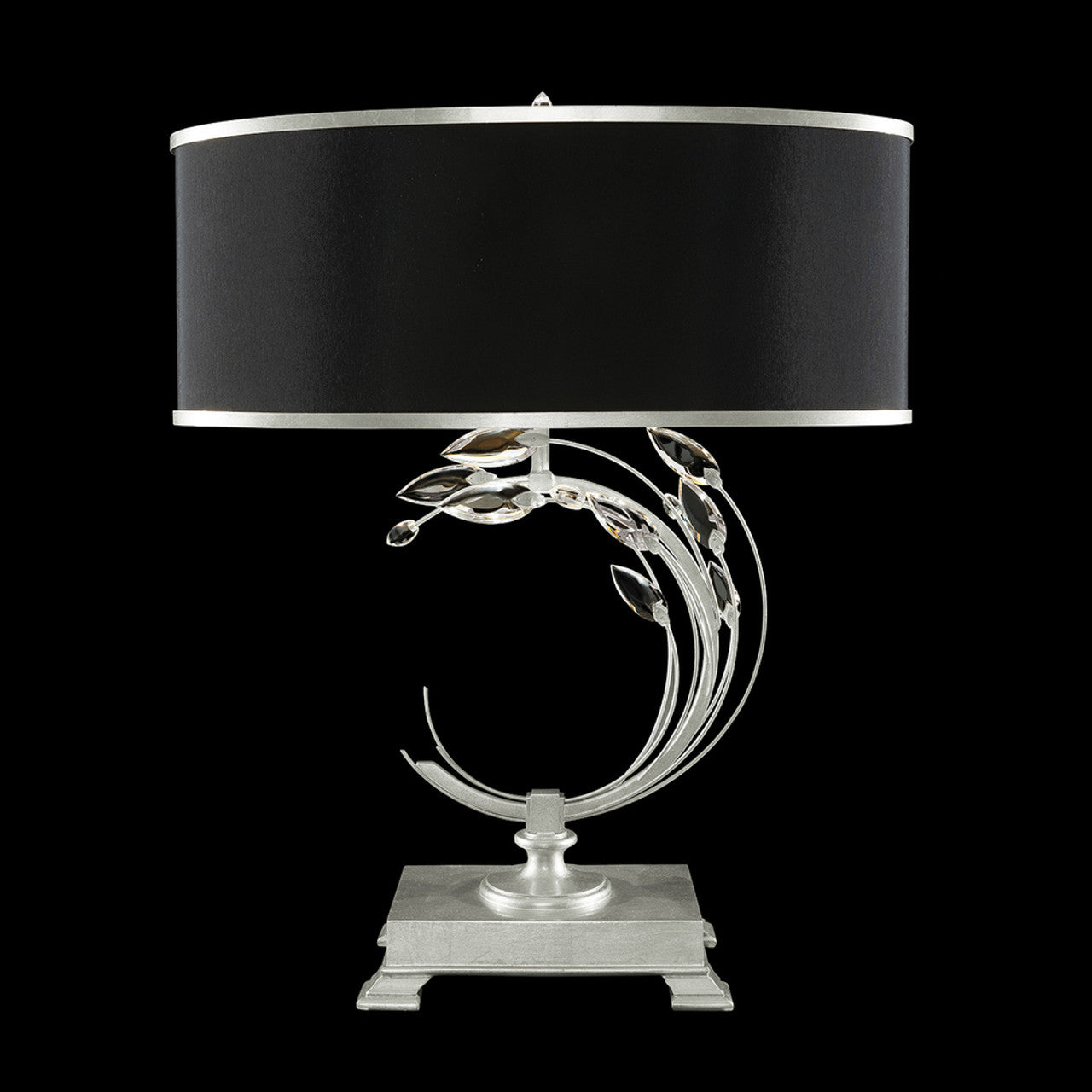 Crystal Laurel Table Lamp, 1-Light, Silver Leaf, Faceted Crystal Leaves, 31"H (771510-SF42 NJYZ)