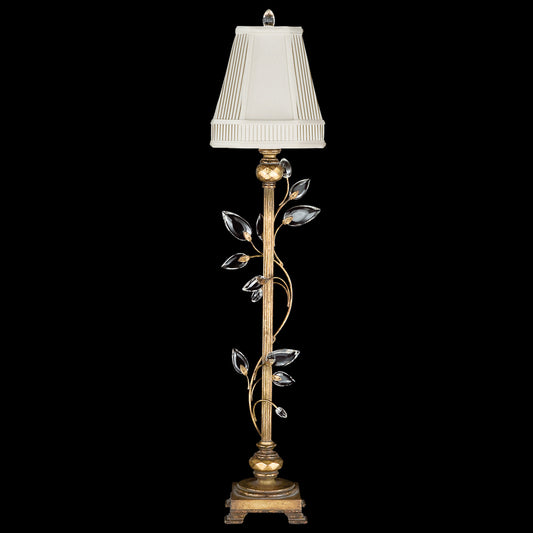 Crystal Laurel Console Lamp, 1-Light, Gold Leaf, Faceted Crystal Leaves, 37"H (775715ST KGCU)