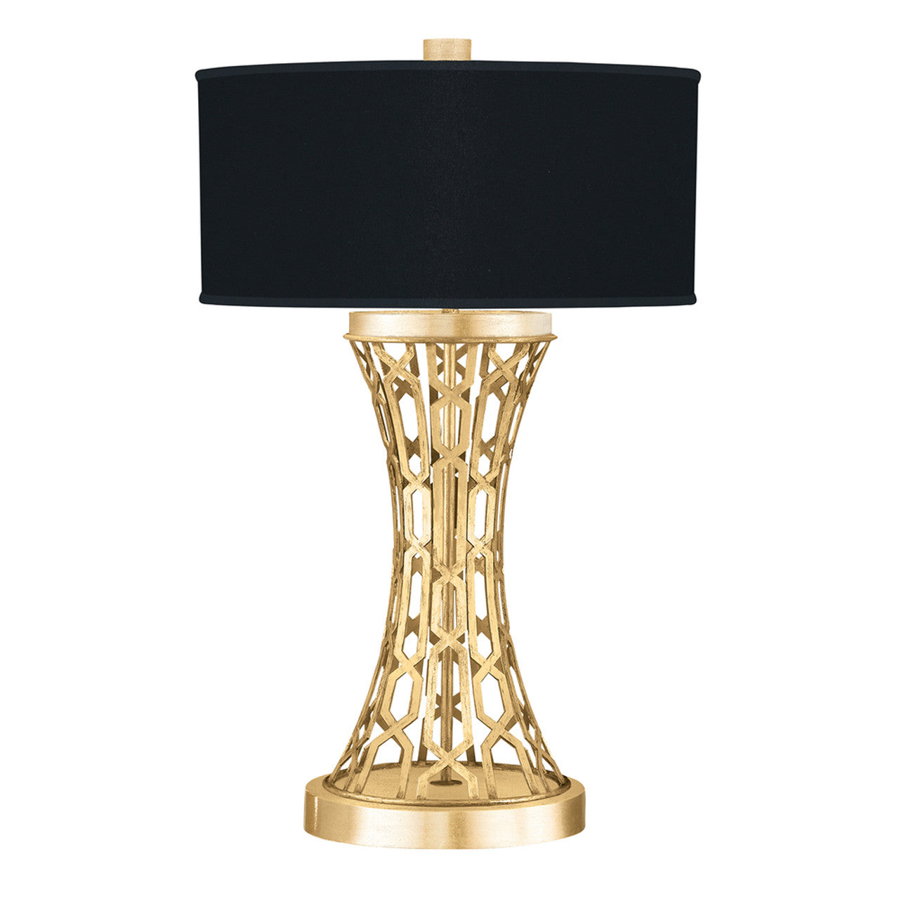 Allegretto Table Lamp, 1-Light, Gold Leaf, Black Fabric Shade, 32"H (784910-SF34 NJZV)