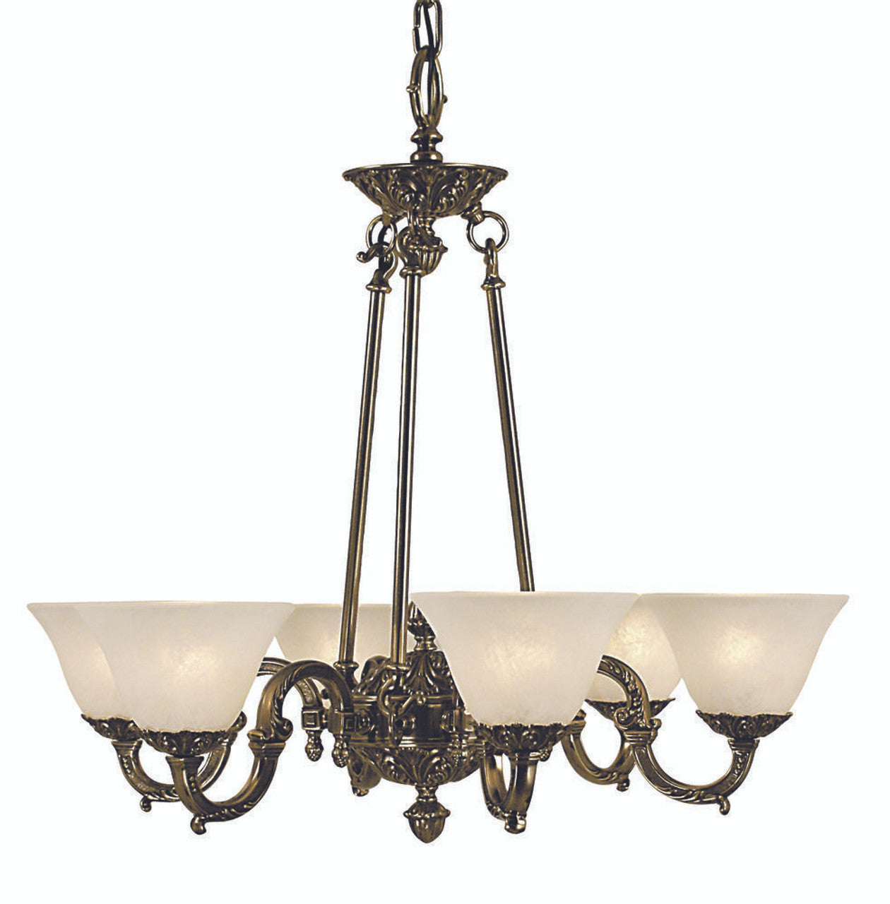 Napoleonic Chandelier, 6-Light, Antique Silver with Amber Marble, Amber Marble Shade, 28"W (7886 AS/AM YCWP)