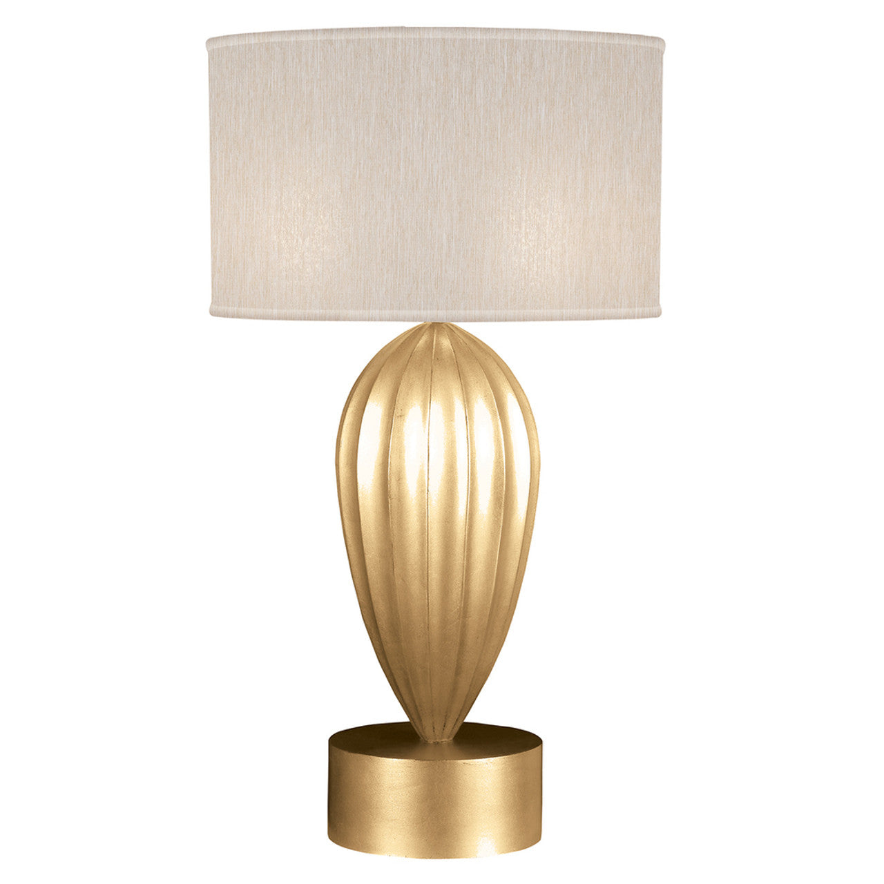 Allegretto Table Lamp, 1-Light, Gold Leaf, Champagne Fabric Shade, 33"H (793110-SF33 NK0Y)