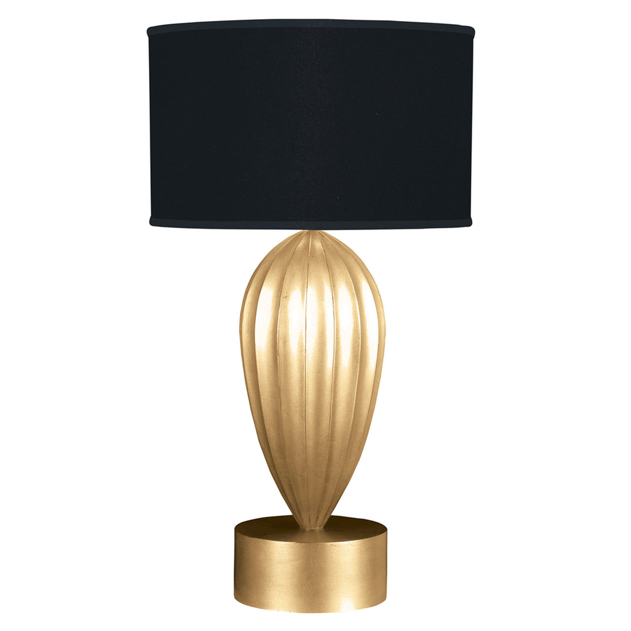 Allegretto Table Lamp, 1-Light, Gold Leaf, Black Fabric Shade, 33"H (793110-SF34 NK0Z)