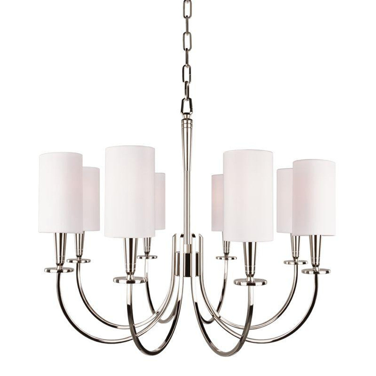 Mason Chandelier, 8-Light, Polished Nickel, 26.5"W (8028-PN 9W7NL)