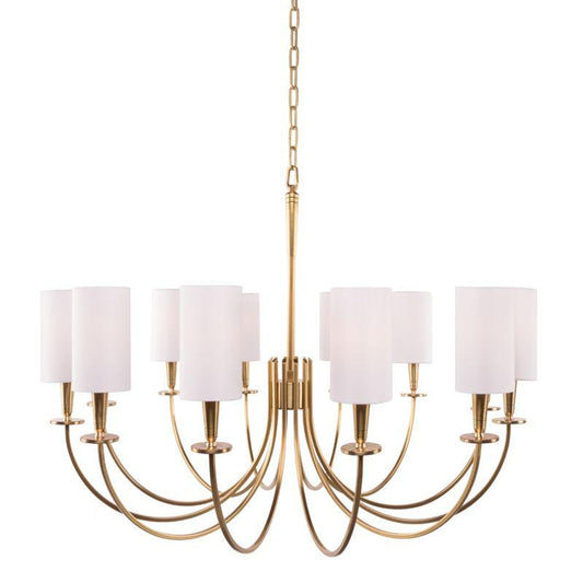 Mason Chandelier, 12-Light, Aged Brass, 34.5"W (8032-AGB 9W7NM)